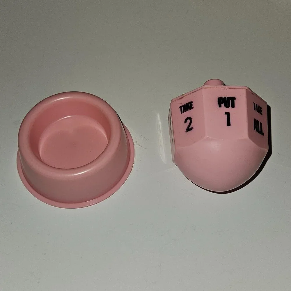 VTG Put & Take Game Pink Spinner Red Yellow Blue Chips Schaper 1965 READ